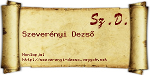 Szeverényi Dezső névjegykártya