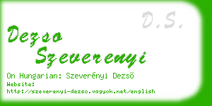 dezso szeverenyi business card